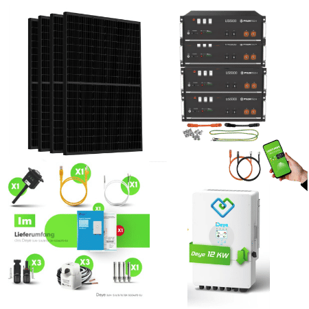 Notstromfäige Backup Kit mit Deye Hybrid-Wechselrichter & Pylontech Speicher