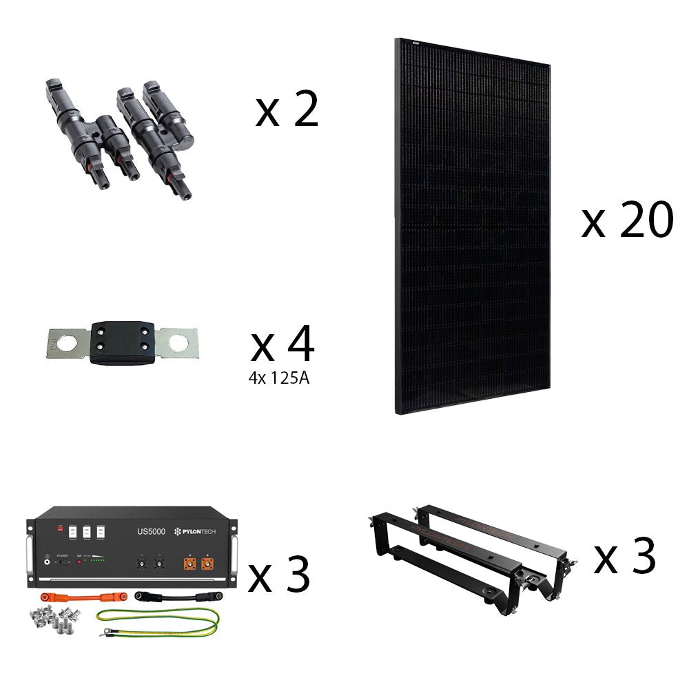 8200Wp Premium S PV-Anlage 3-phasig Komplet Set mit USV Funktion mit 14,4kWh Speicher