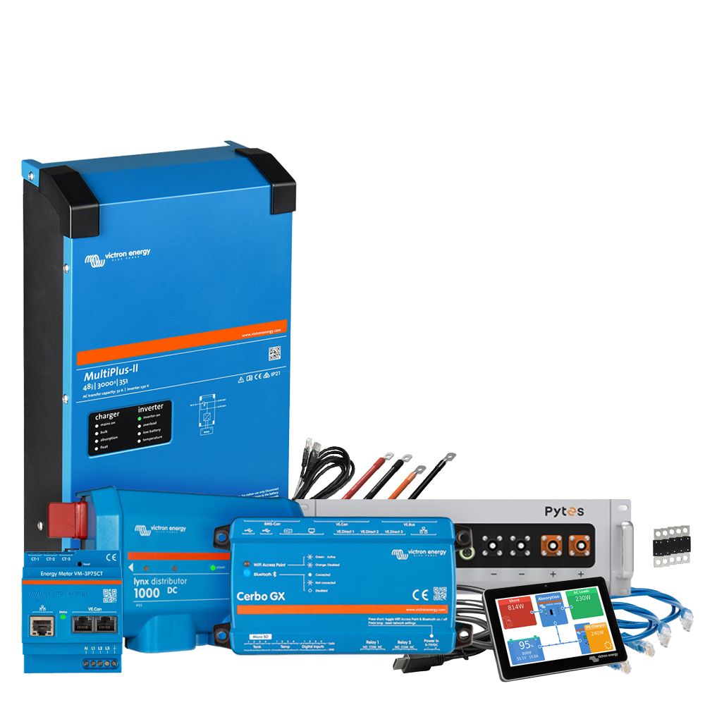 Backup-Kit Pytes V5a Akku - Victron MultiPlus II 48/3000 Wechselrichter 1-Phasig