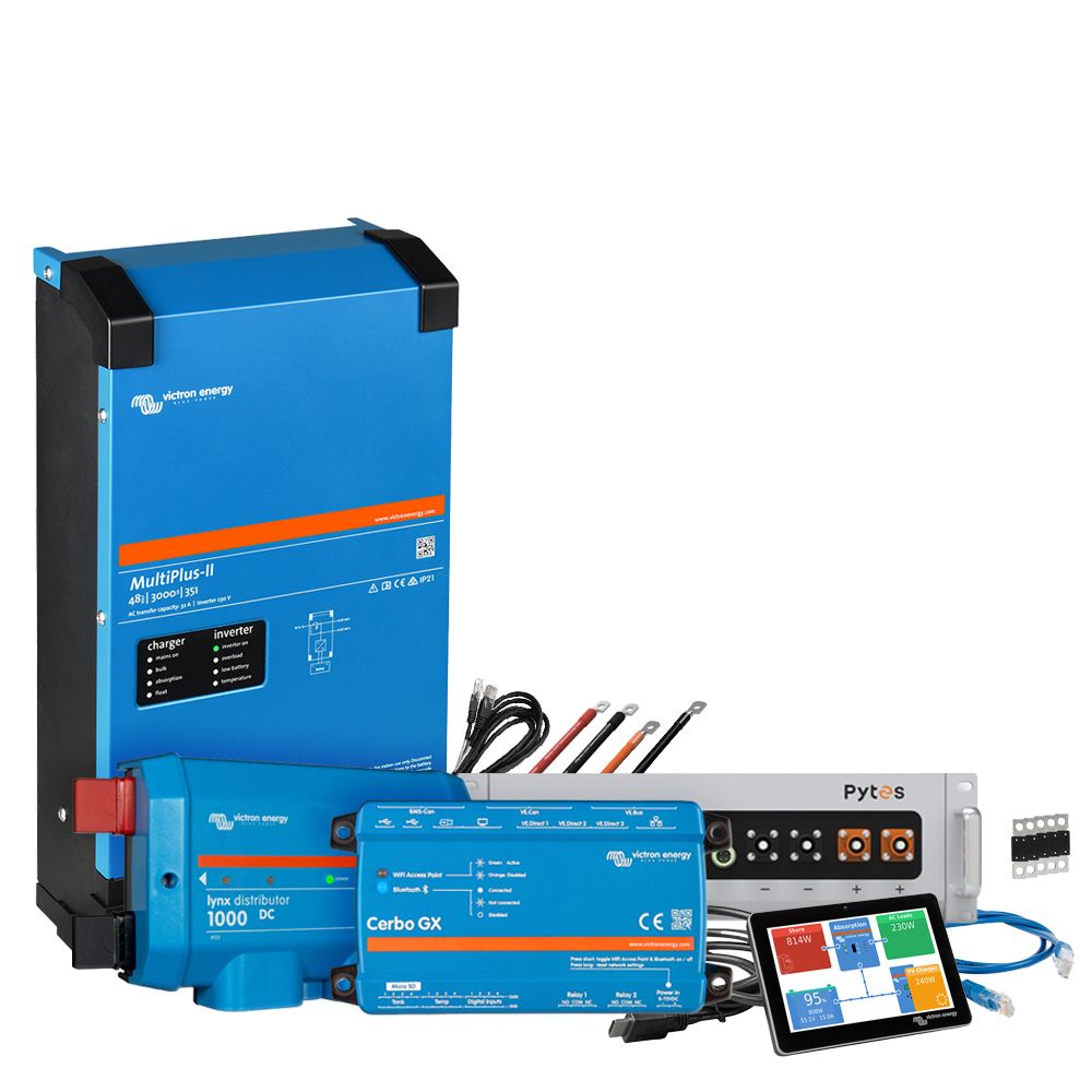 Backup-Kit Pytes V5a Akku - Victron MultiPlus II 48/3000 Wechselrichter 1-Phasig