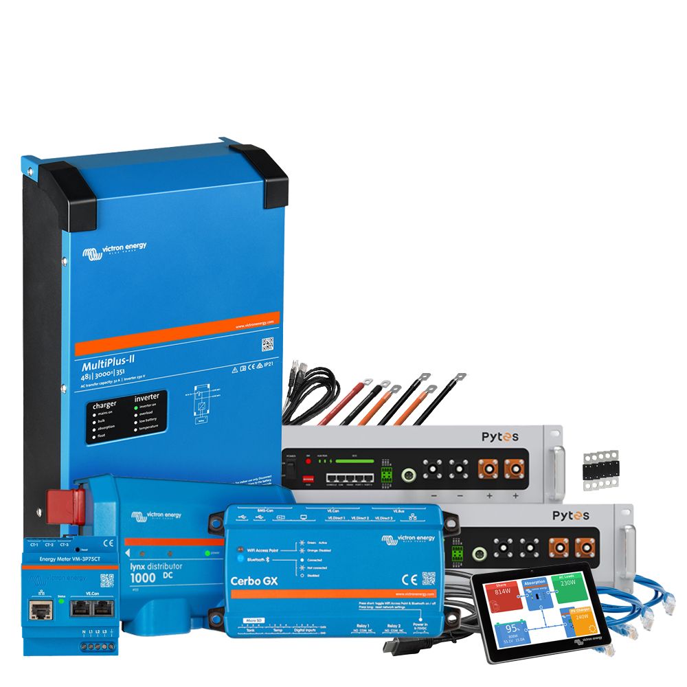 Backup-Kit Pytes V5a Akku - Victron MultiPlus II 48/3000 Wechselrichter 1-Phasig
