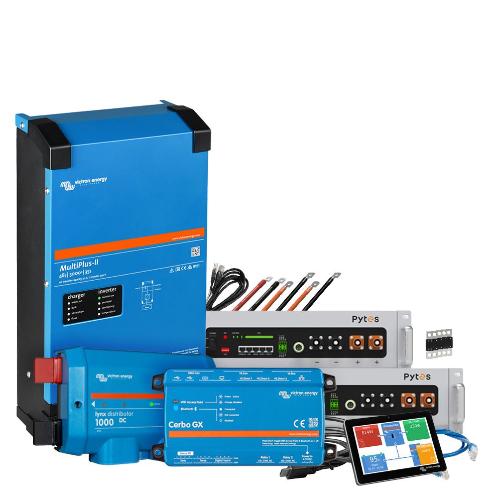 Backup-Kit Pytes V5a Akku - Victron MultiPlus II 48/3000 Wechselrichter 1-Phasig