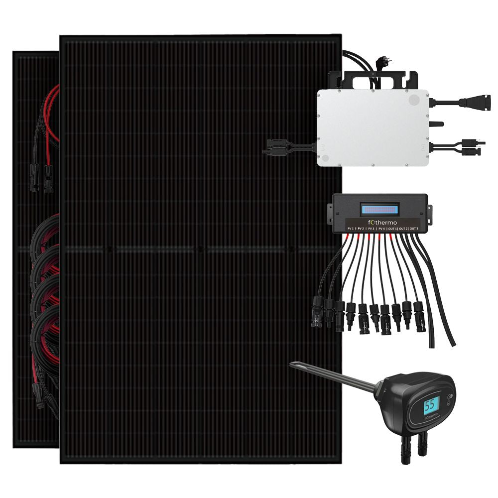 Optimale Multifunktions-Solaranlage mit 800W Netzeinspeisung & Solarheizstab