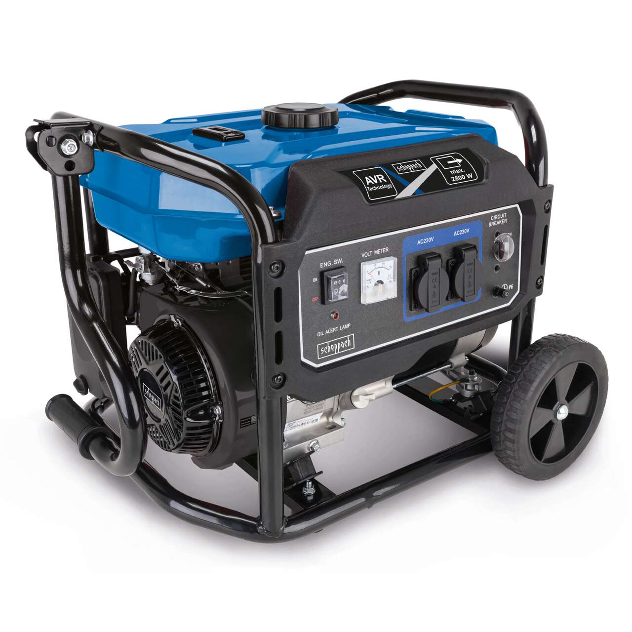 Stromgenerator Benzin SG3200x Scheppach - max. 2800W | 2x230V Steckdosen | 15L Tank für 12h Betrieb
