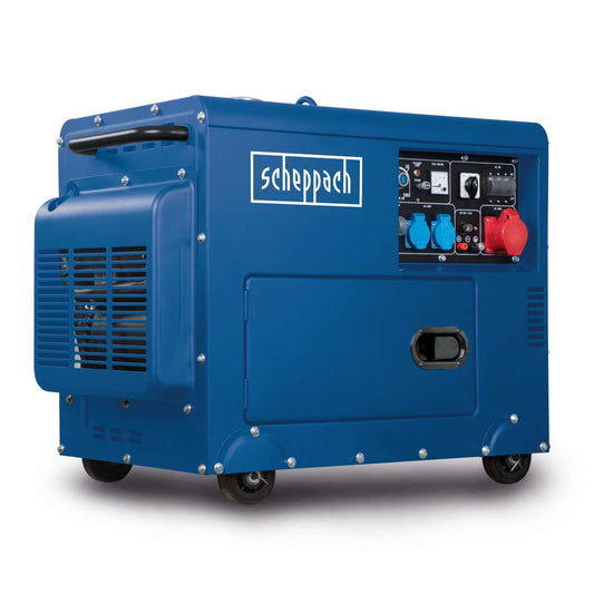 Diesel Stromgenerator SG5200D Scheppach - 7,7PS | 5000W | Elektrostart | 2x 230V, 1x 400V Steckdose