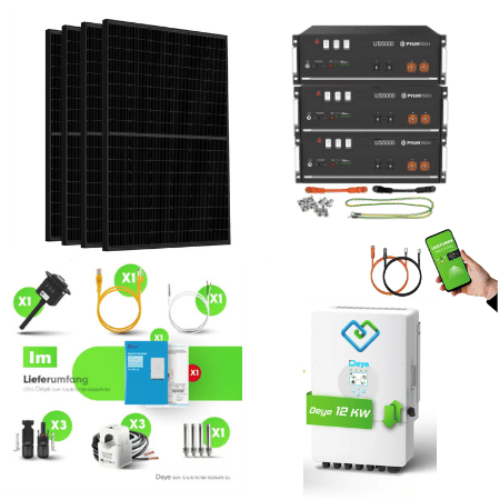 Notstromfäige Backup Kit mit Deye Hybrid-Wechselrichter & Pylontech Speicher