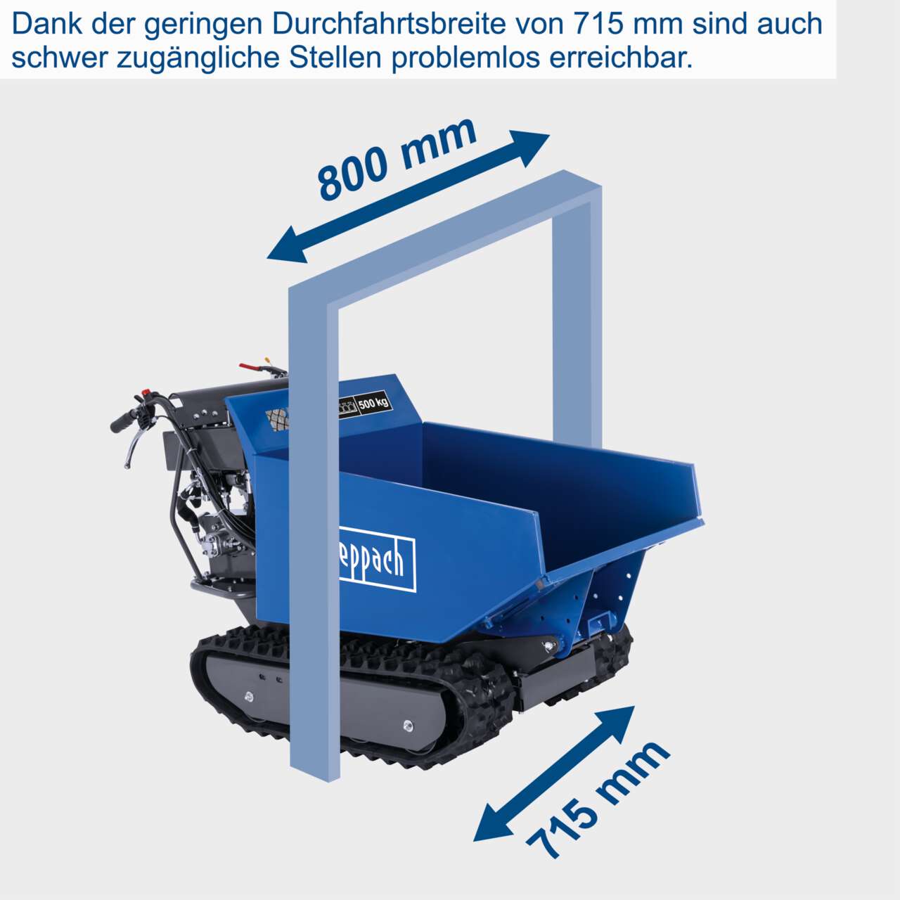 Kettendumper DP6600 8PS 500kg Belastung Hydraulikwanne