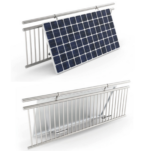 Solarmodul Halter für Balkongeländer Rahmenhöhe 30-35mm 1800mm Modullänge