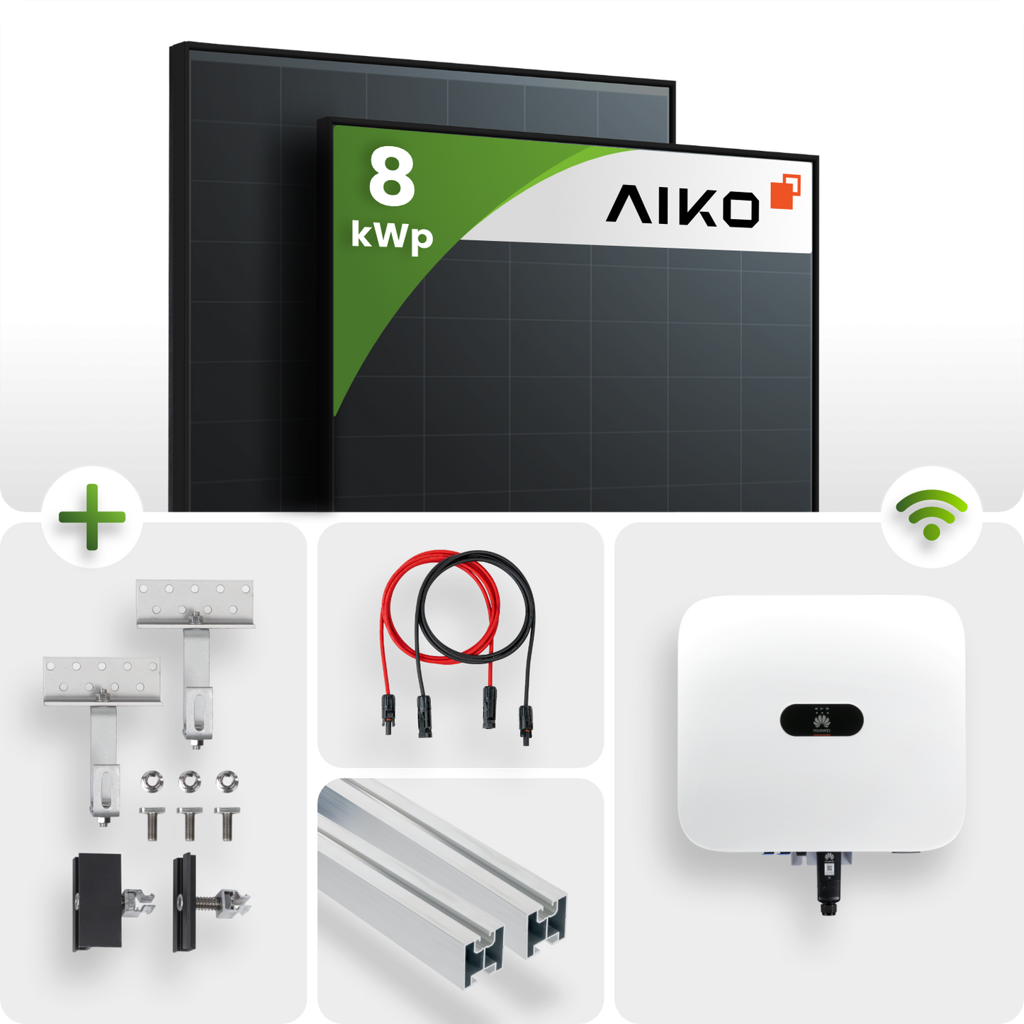 8 kWp PV-Anlage 18x Aiko 445Wp ABC N-Type Fullblack