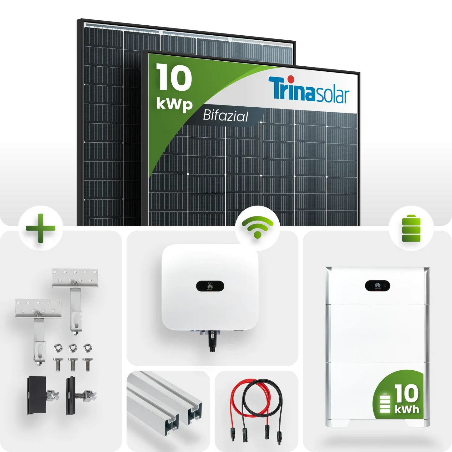 10 kWp PV-Anlage 23x Trina 440Wp Glas-Glas Black Frame 5/10/15 kW Speicher