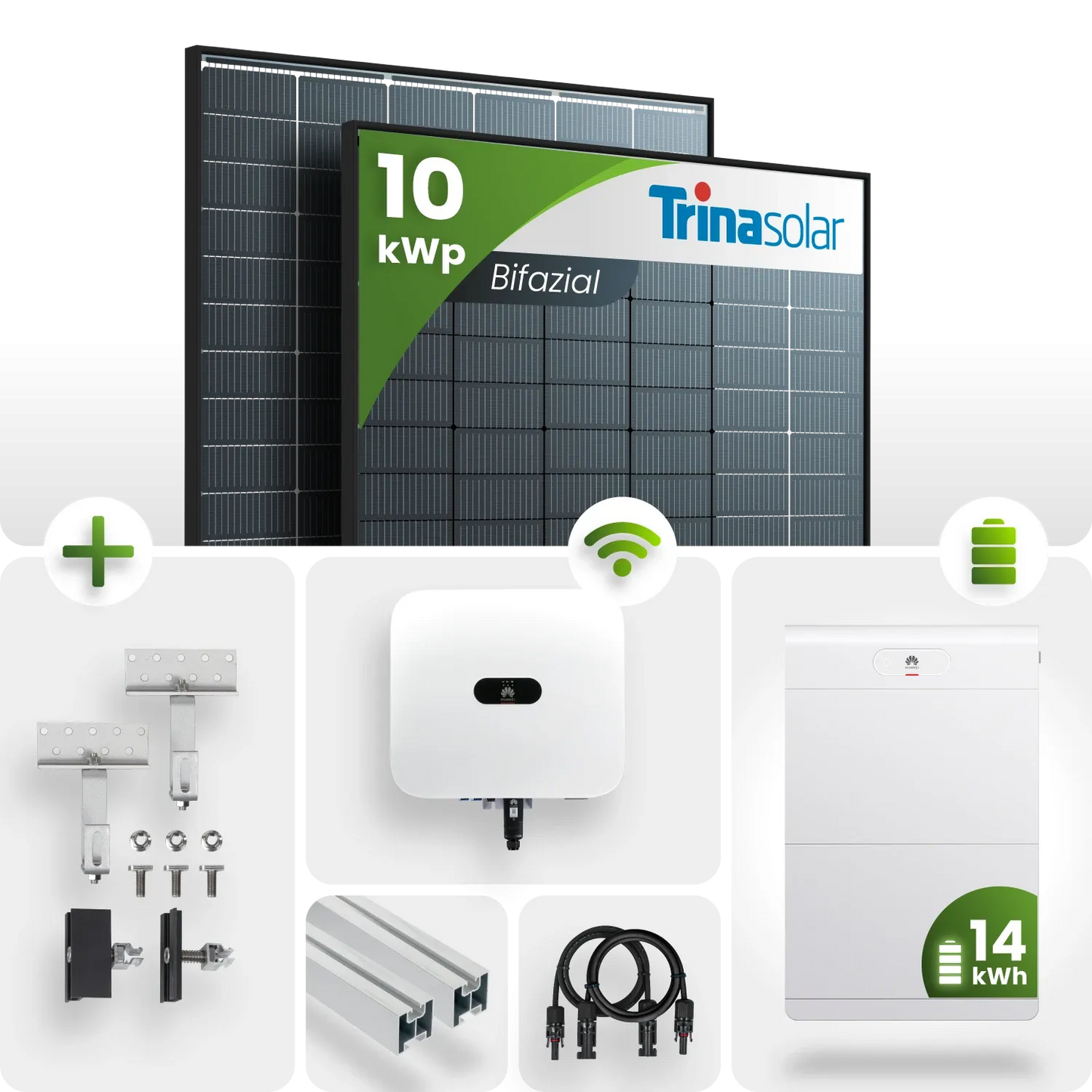 10 kWp PV-Anlage 24x Trina 430Wp Bifazial Glas-Glas Black Frame