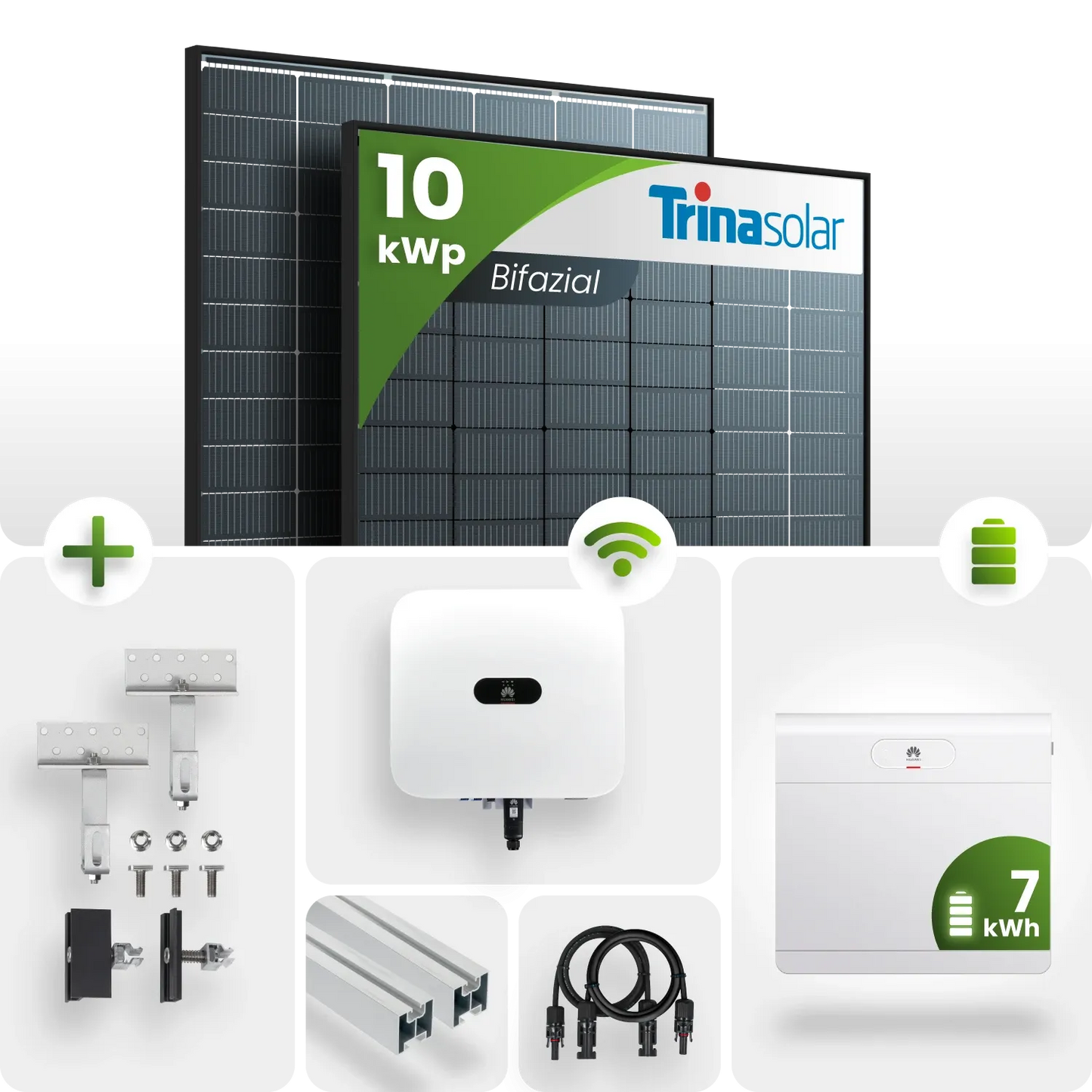 10 kWp PV-Anlage 24x Trina 430Wp Bifazial Glas-Glas Black Frame