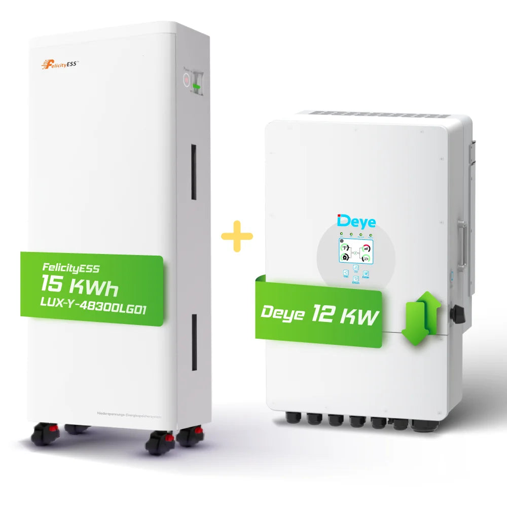 Notstromfäige Backup Kit mit Deye Hybrid-Wechselrichter & 15kWh Felicity Speicher
