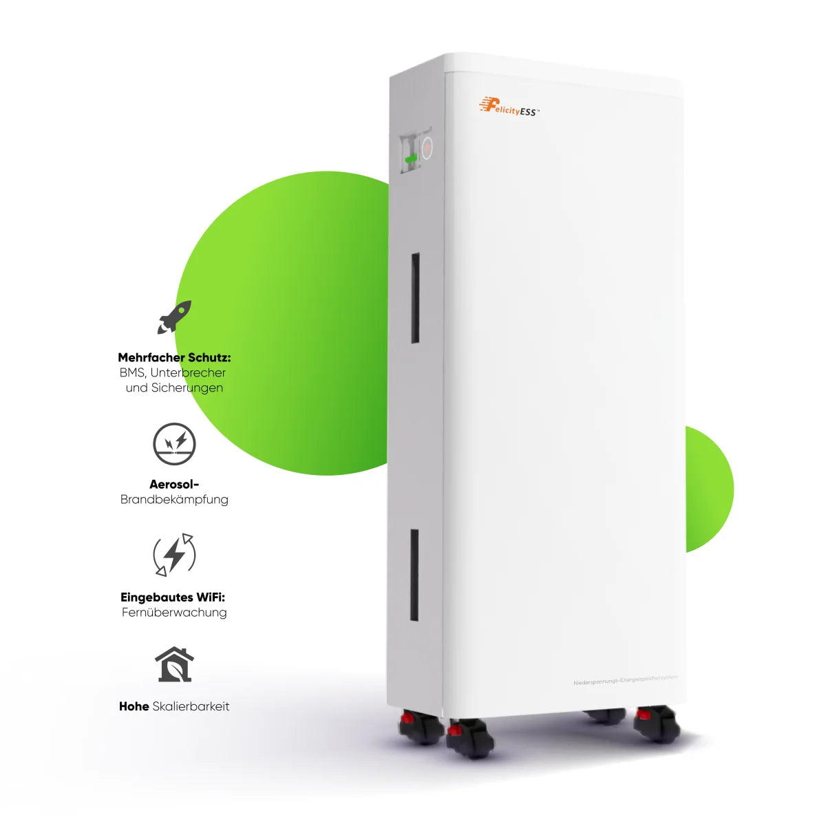 Felicity 15kWh Speicher LiFePO4 Lithium Solarbatterie 51.2V 300Ah Mit Feuerlöschgel