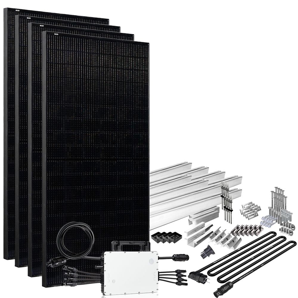 1640W PV-Solaranlage Full Black Schuko-Anschluss