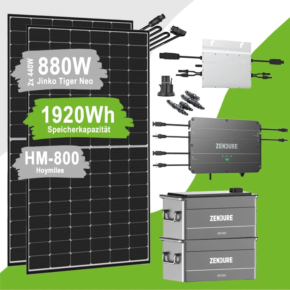 Klein-Balkonkraftwerk mit SolarFlow Speicher