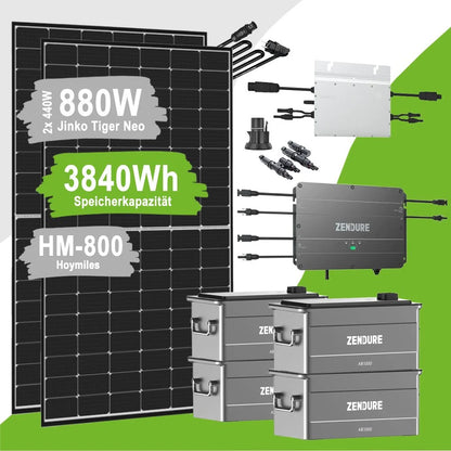 Klein-Balkonkraftwerk mit SolarFlow Speicher