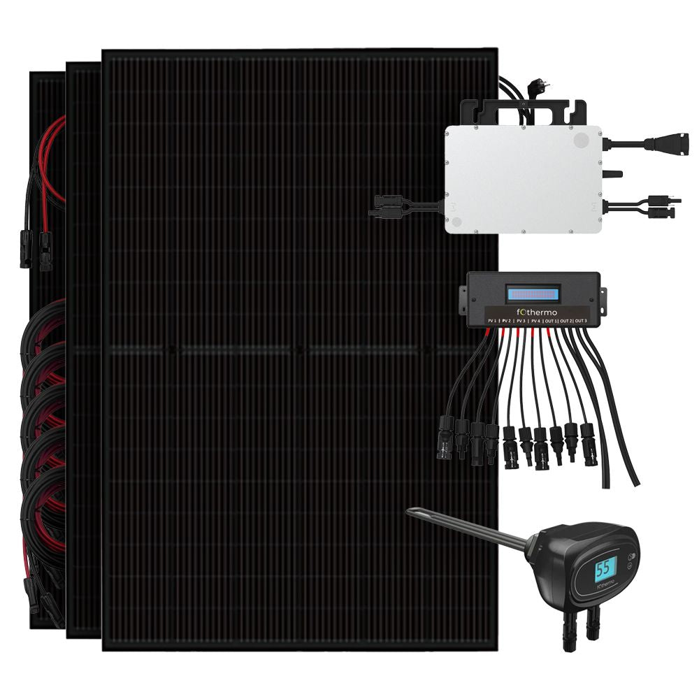 Optimale Multifunktions-Solaranlage mit 800W Netzeinspeisung & Solarheizstab