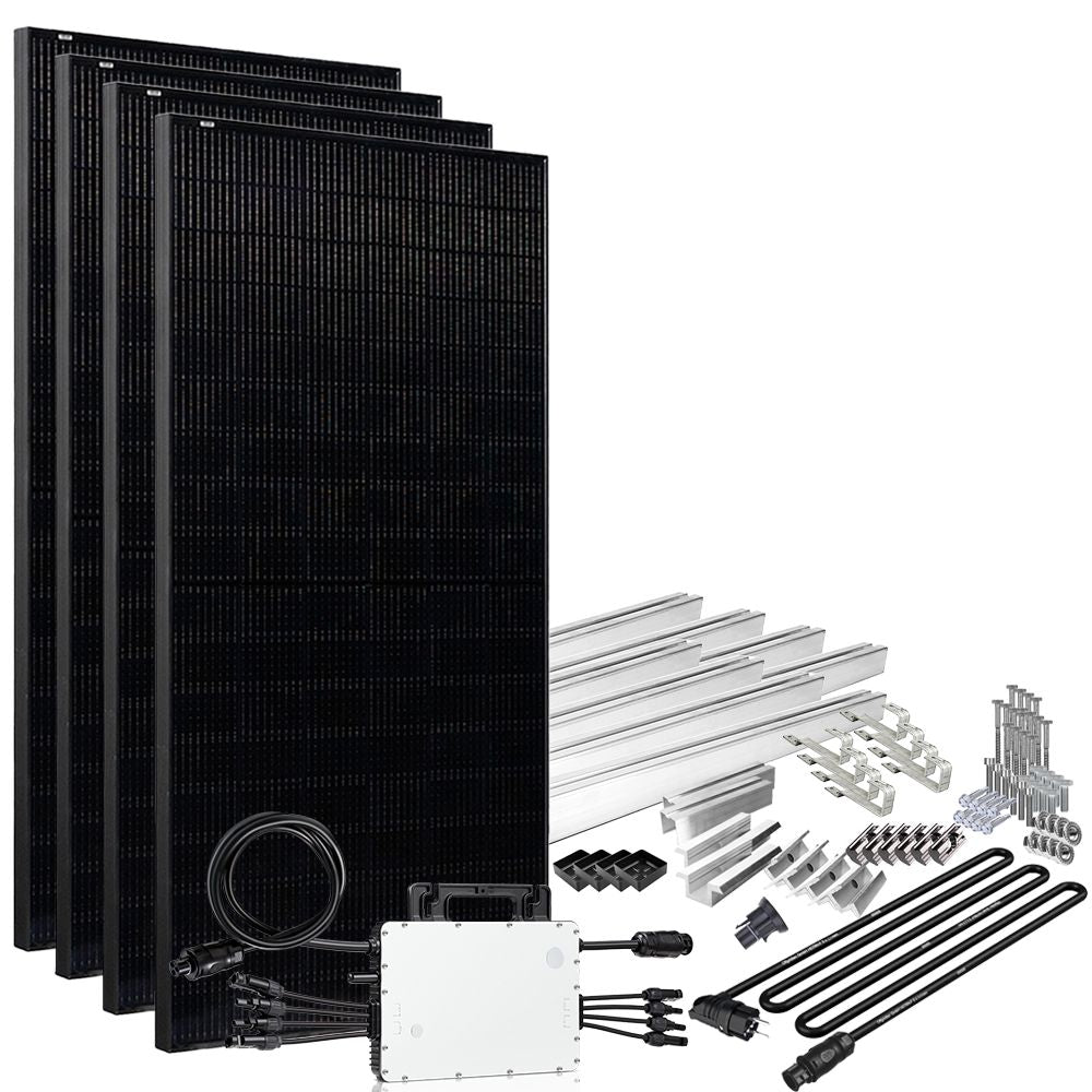 1640W PV-Solaranlage Full Black Schuko-Anschluss