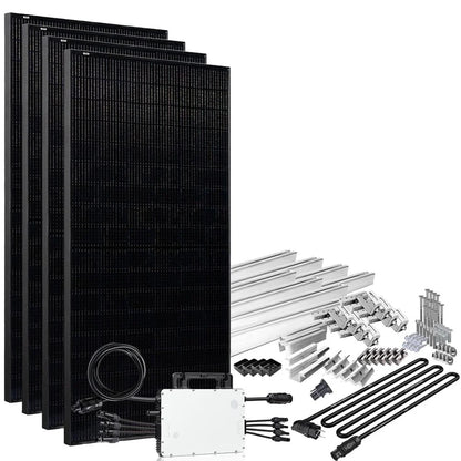 1640W PV-Solaranlage Full Black Schuko-Anschluss