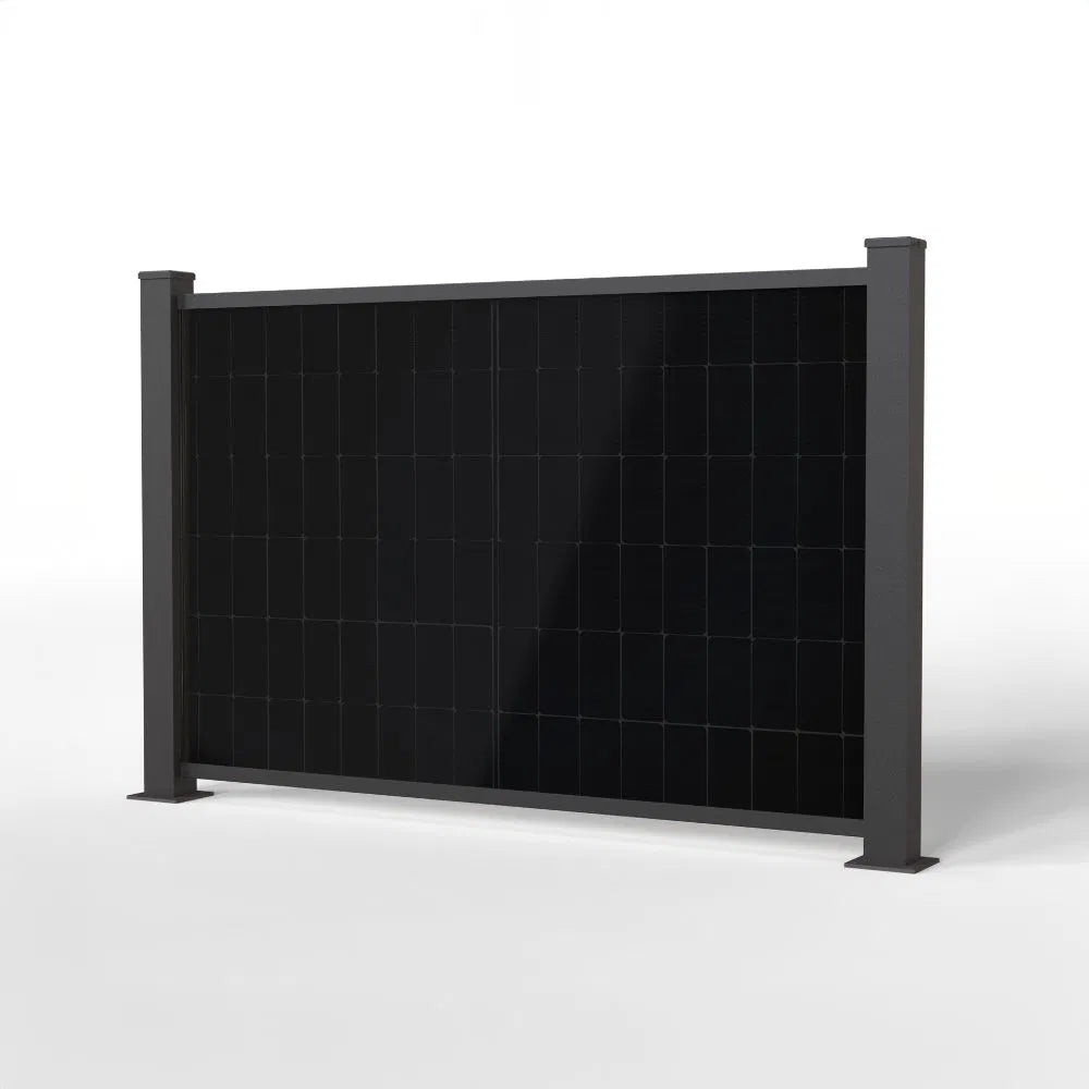 Solarzaun vertikal  1,25 x 1,91 m Zaunfeld mit PV Modul