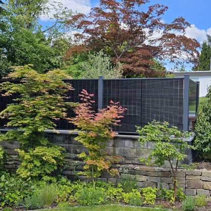 Solarzaun vertikal  1,25 x 1,91 m Zaunfeld mit PV Modul