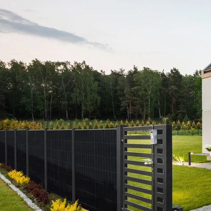 Solarzaun vertikal  1,25 x 1,91 m Zaunfeld mit PV Modul
