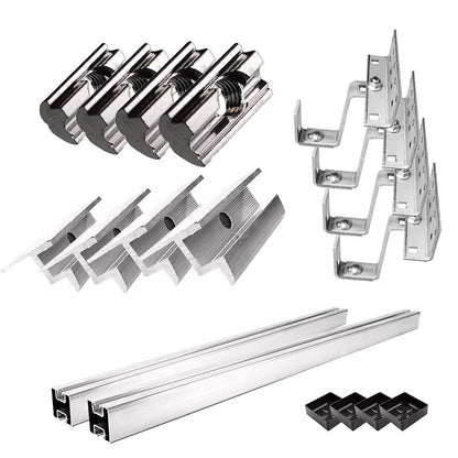 Solar Modul Befestigung kit mit  3-fach verstellbar Dachhaken (für Dachziegel) für Schrägdachmontage